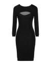 Kontatto Woman Mini Dress Black Size Onesize Viscose, Pbt - Polybutylene Terephthalate