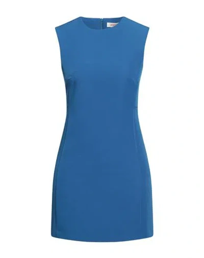 Kontatto Woman Mini Dress Blue Size Xs Polyester, Elastane