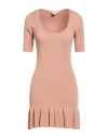 Kontatto Woman Mini Dress Blush Size Onesize Viscose, Acrylic, Elastane In Gold