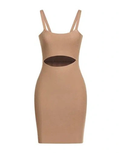 Kontatto Woman Mini Dress Camel Size Onesize Viscose, Polyester In Multi