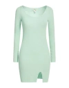 Kontatto Woman Mini Dress Light Green Size Onesize Viscose, Polyester
