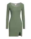Kontatto Woman Mini Dress Military Green Size Onesize Viscose, Polyester In Green