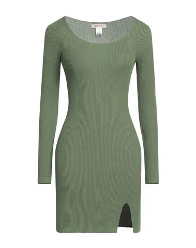 Kontatto Woman Mini Dress Military Green Size Onesize Viscose, Polyester