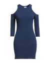 Kontatto Woman Mini Dress Navy Size Onesize Viscose, Acrylic, Elastane In Blue