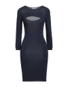 Kontatto Woman Mini Dress Navy Size Onesize Viscose, Pbt - Polybutylene Terephthalate