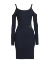 Kontatto Woman Mini Dress Navy Size Onesize Viscose, Pbt - Polybutylene Terephthalate In Navy