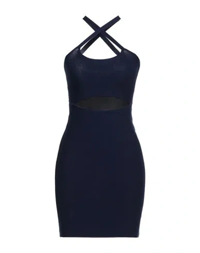 Kontatto Woman Mini Dress Navy Size Onesize Viscose, Polyester In Blue