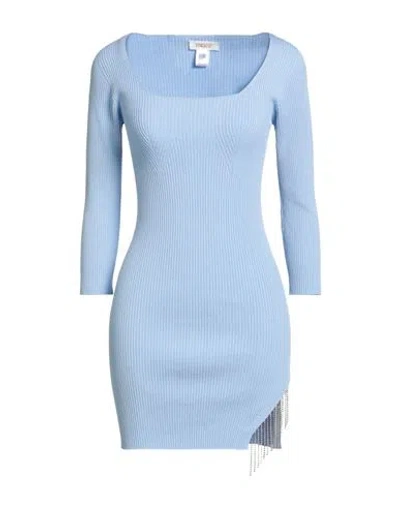Kontatto Woman Mini Dress Sky Blue Size Onesize Viscose, Acrylic, Elastane