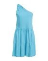 Kontatto Woman Mini Dress Turquoise Size Onesize Cotton In Blue
