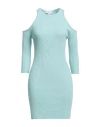 Kontatto Woman Mini Dress Turquoise Size Onesize Viscose, Acrylic, Elastane In Blue