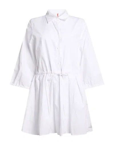 Kontatto Woman Mini Dress White Size 8 Cotton