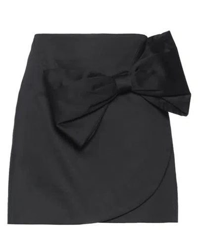 Kontatto Woman Mini Skirt Black Size M Cotton, Elastane