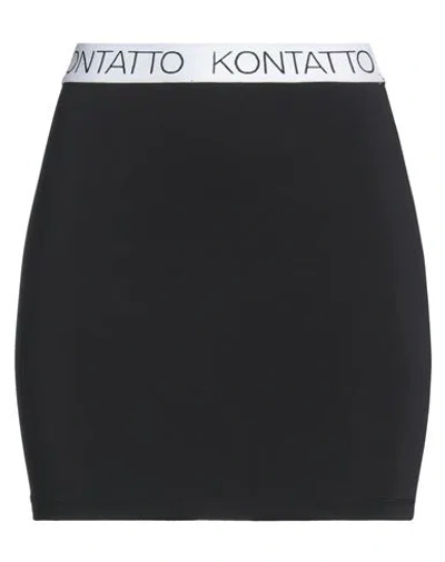 Kontatto Woman Mini Skirt Black Size M Polyester, Elastane
