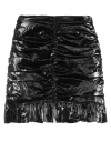 Kontatto Woman Mini Skirt Black Size S Polyurethane, Viscose, Polyester, Cotton, Metal In Black