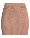 Kontatto Woman Mini Skirt Camel Size Onesize Viscose, Acrylic, Elastane In Beige