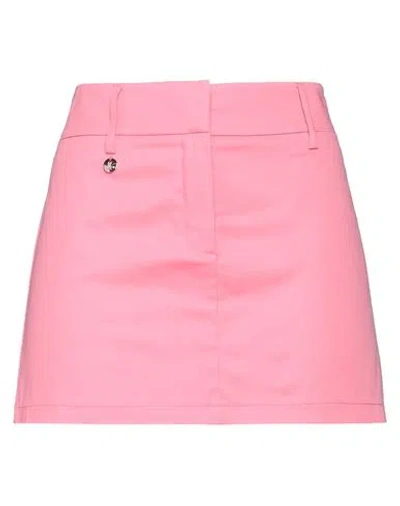 Kontatto Woman Mini Skirt Fuchsia Size M Cotton, Elastane In Pink
