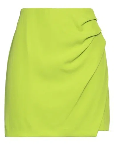 Kontatto Woman Mini Skirt Lime Green Size M Polyester, Elastane