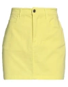 Kontatto Woman Mini Skirt Yellow Size S Cotton, Elastane