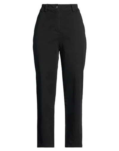 Kontatto Woman Pants Black Size L Cotton, Elastane