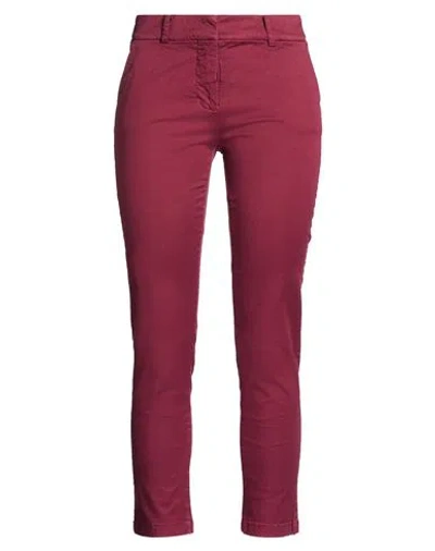Kontatto Woman Pants Brick Size 4 Cotton, Elastane In Red