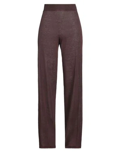 Kontatto Woman Pants Brown Size Onesize Linen, Polyamide In Brown