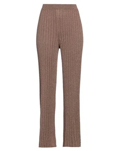 Kontatto Woman Pants Brown Size Onesize Viscose, Polyamide, Metallic Fiber
