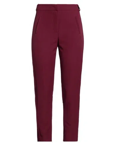 Kontatto Woman Pants Burgundy Size 4 Polyester, Elastane In Red