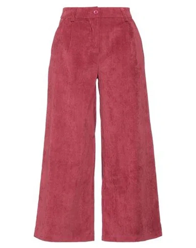 Kontatto Woman Pants Burgundy Size S Polyester, Polyamide, Elastane In Red