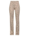 Kontatto Woman Pants Camel Size S Polyester, Viscose, Elastane In Beige