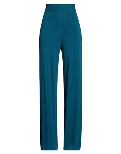 Kontatto Woman Pants Deep Teal Size Onesize Viscose, Polyamide In Blue