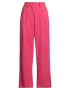 Kontatto Woman Pants Fuchsia Size L Polyester, Elastane In Pink