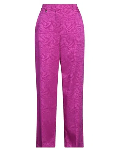 Kontatto Woman Pants Fuchsia Size M Polyester, Elastane In Pink