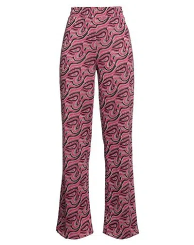 Kontatto Woman Pants Fuchsia Size S Polyester, Elastane In Pink