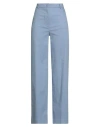 Kontatto Woman Pants Light Blue Size S Cotton, Elastane