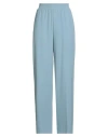 Kontatto Woman Pants Light Blue Size S Polyester, Elastane