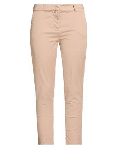 Kontatto Woman Pants Light Brown Size 8 Cotton, Elastane In Neutral