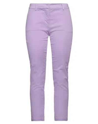 Kontatto Woman Pants Light Purple Size Xs Cotton, Elastane