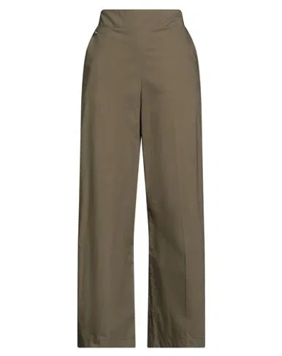 Kontatto Woman Pants Military Green Size M Cotton In Multi