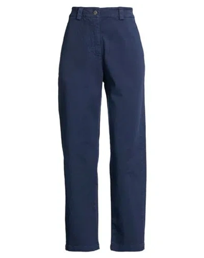 Kontatto Woman Pants Navy Size Xs Cotton, Elastane In Blue