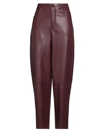 Kontatto Woman Pants Plum Size 6 Polyester, Polyurethane In Burgundy