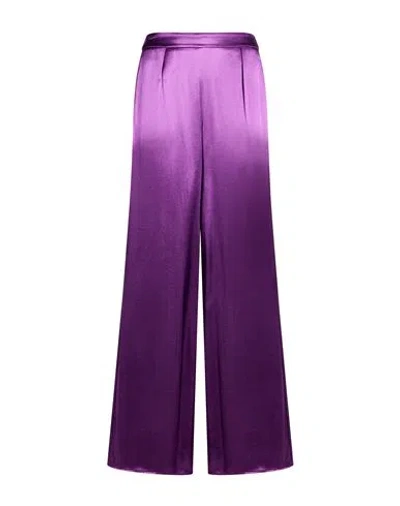 Kontatto Woman Pants Purple Size 6 Viscose