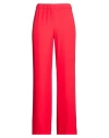 Kontatto Woman Pants Red Size 8 Polyester, Elastane