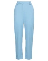 Kontatto Woman Pants Sky Blue Size S Polyester, Elastane In Blue