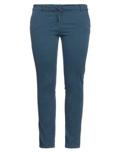 Kontatto Woman Pants Slate Blue Size L Cotton, Elastane