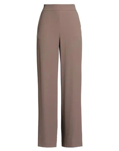 Kontatto Woman Pants Taupe Size 10 Polyester, Elastane In Gray
