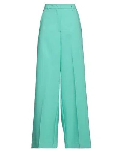 Kontatto Woman Pants Turquoise Size M Polyester, Elastane In Blue