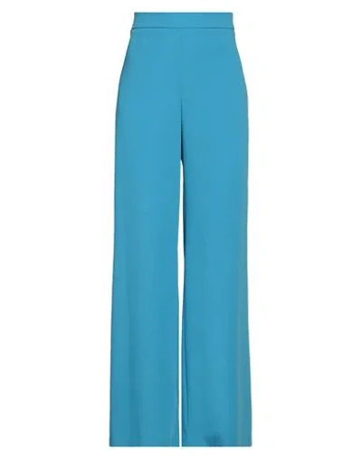 Kontatto Woman Pants Turquoise Size Xs Polyester, Elastane In Blue