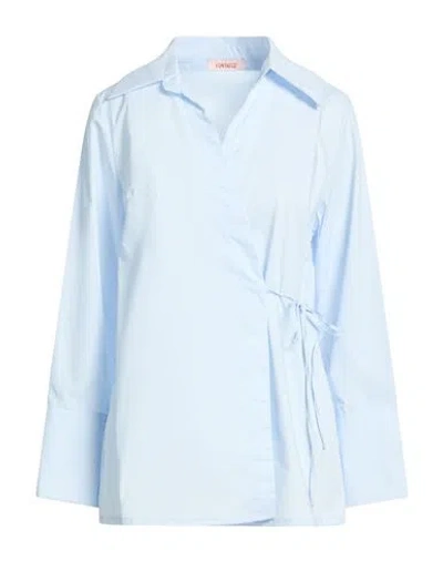 Kontatto Woman Shirt Sky Blue Size M Cotton