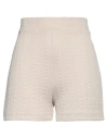 Kontatto Woman Shorts & Bermuda Shorts Beige Size M Polyester, Elastane In Beige