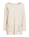 Kontatto Woman Sweater Beige Size Onesize Viscose, Acrylic, Elastane In Neutral